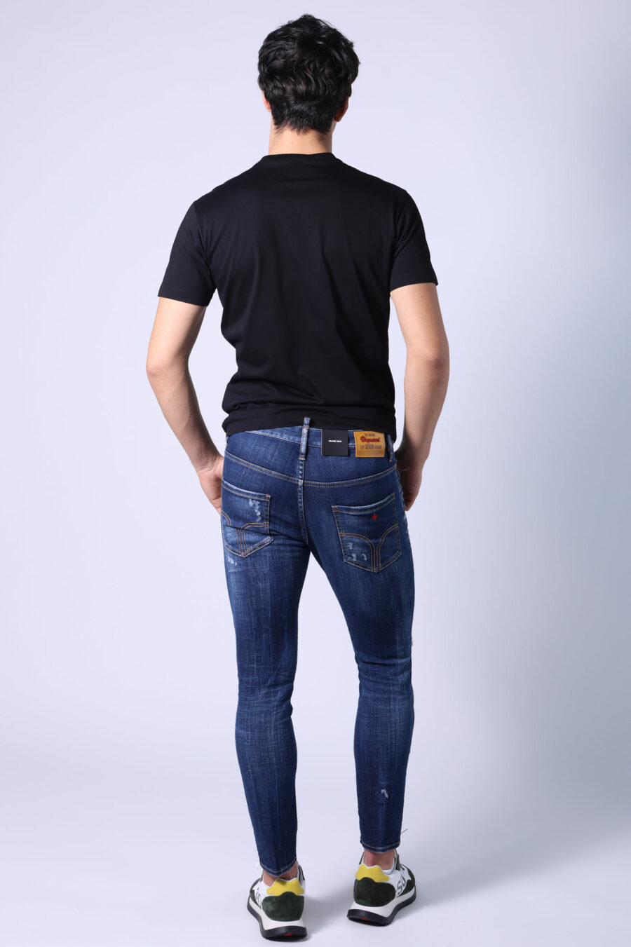 Blue "cool guy" denim trousers with wear and tear - Untitled Catalog 05347