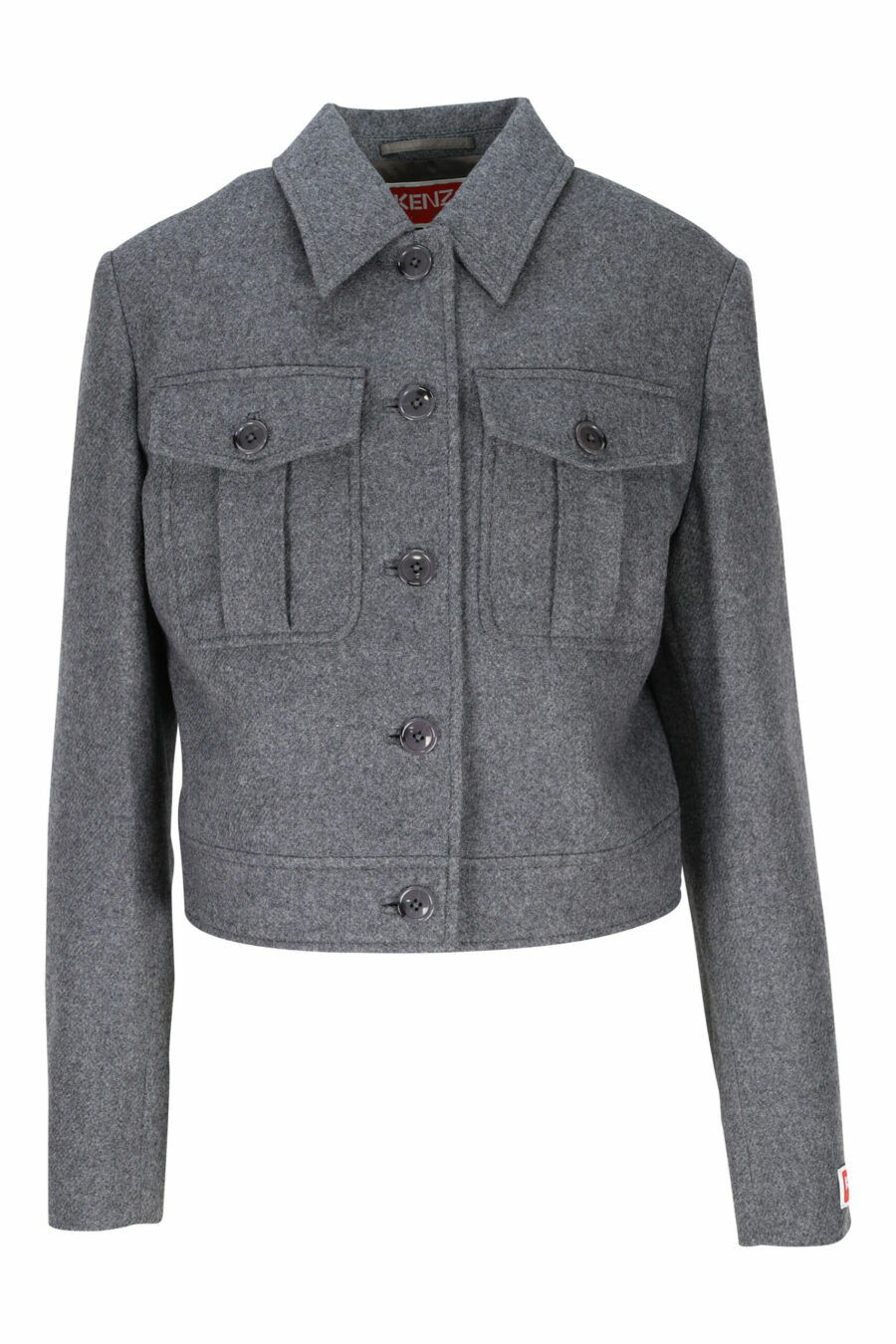 Grey jacket with mini-logo on sleeve - 3612230490567 scaled