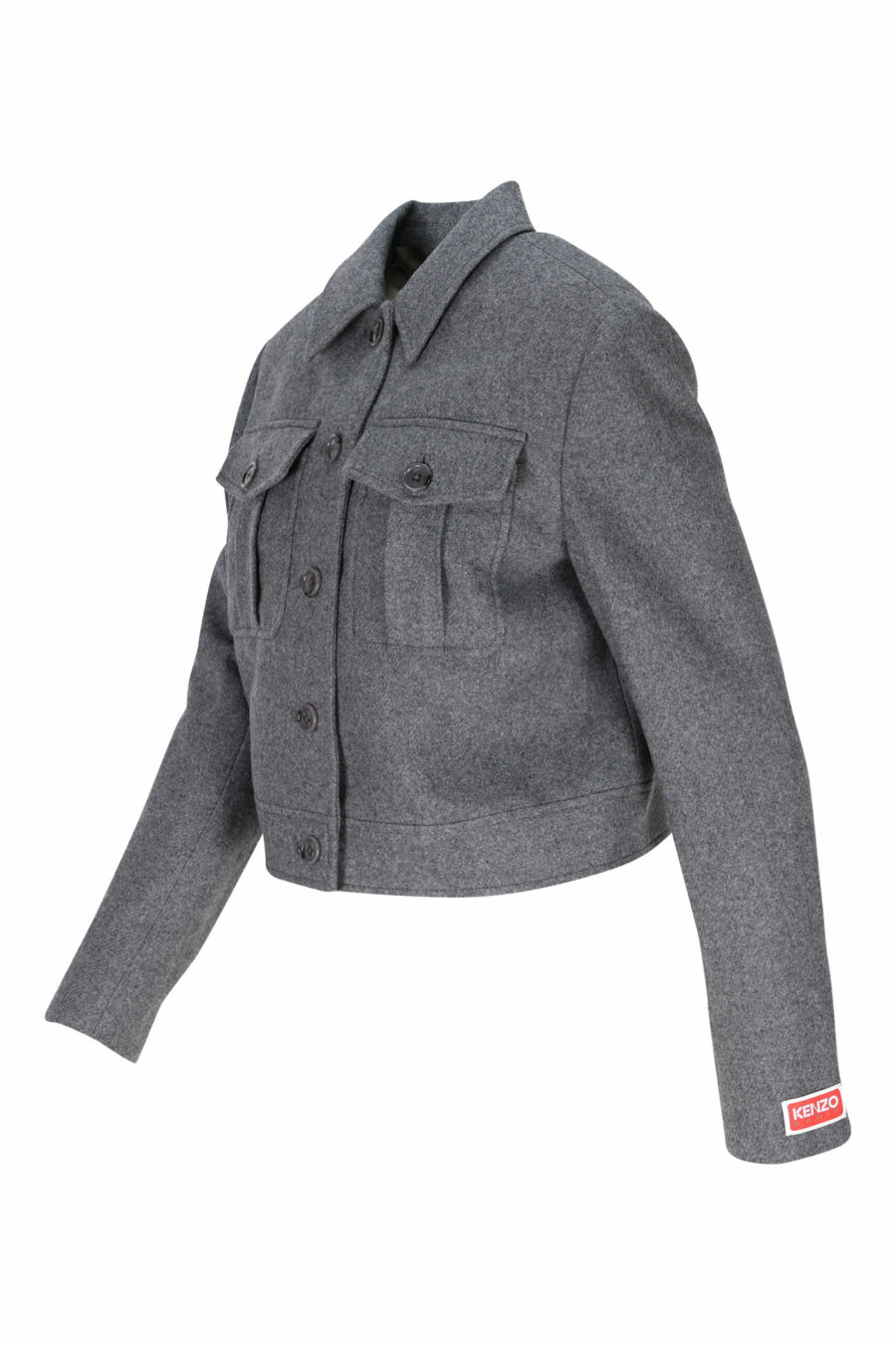 Graue Jacke mit Mini-Logo auf dem Ärmel - 3612230490567 1 skaliert