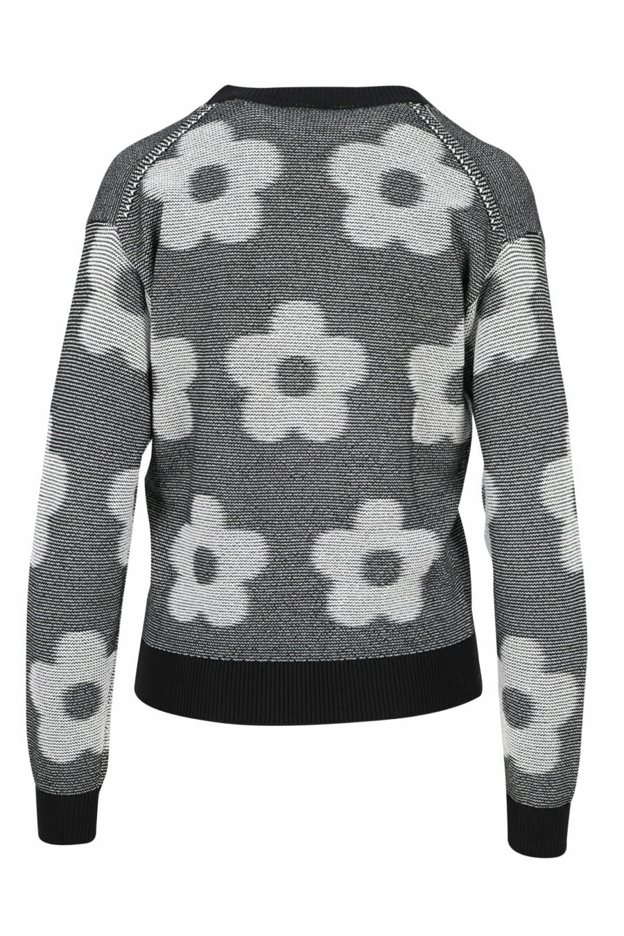 Grey jumper with buttons "all over boke flower logo " - 3612230522862 1 scaled