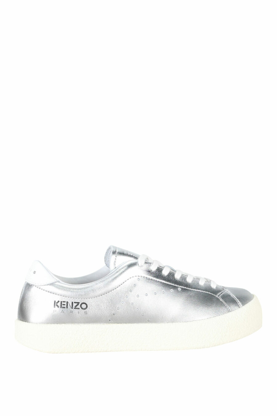 Silver trainers with black mini-logo - 3612230556461 scaled