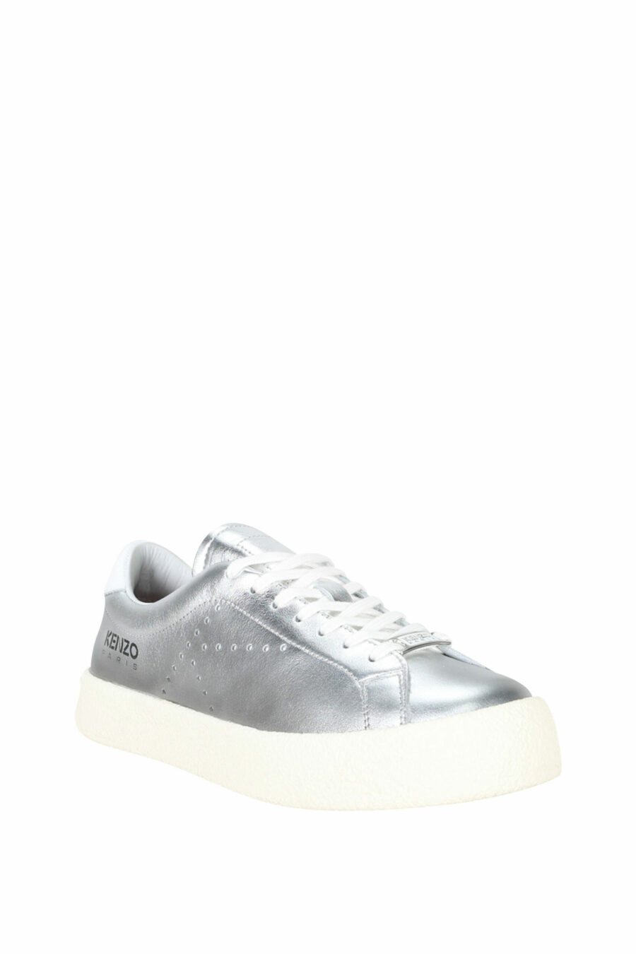 Silver shoes with black mini-logo - 3612230556461 1 scaled