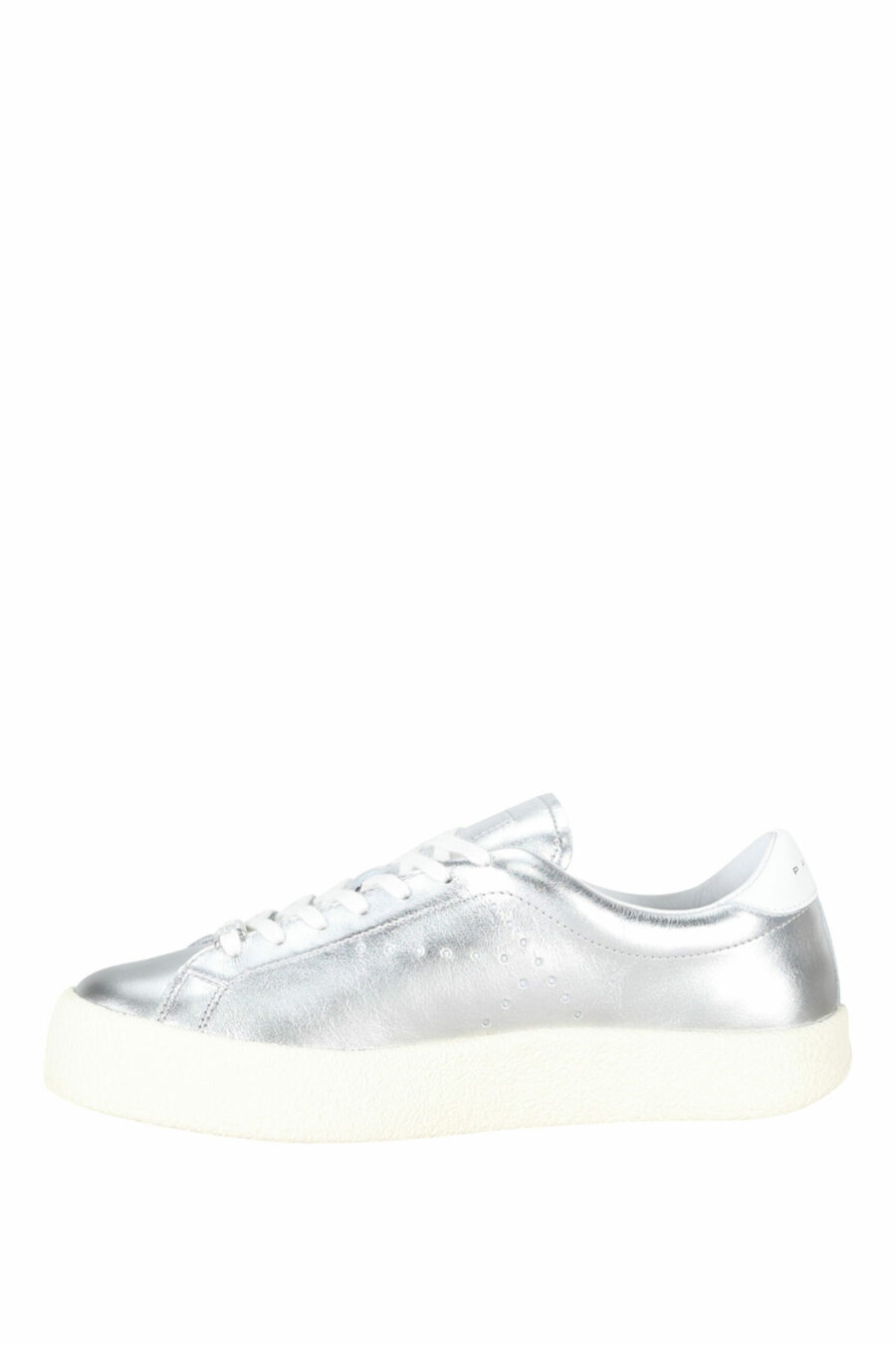 Silver shoes with black mini-logo - 3612230556461 2 scaled