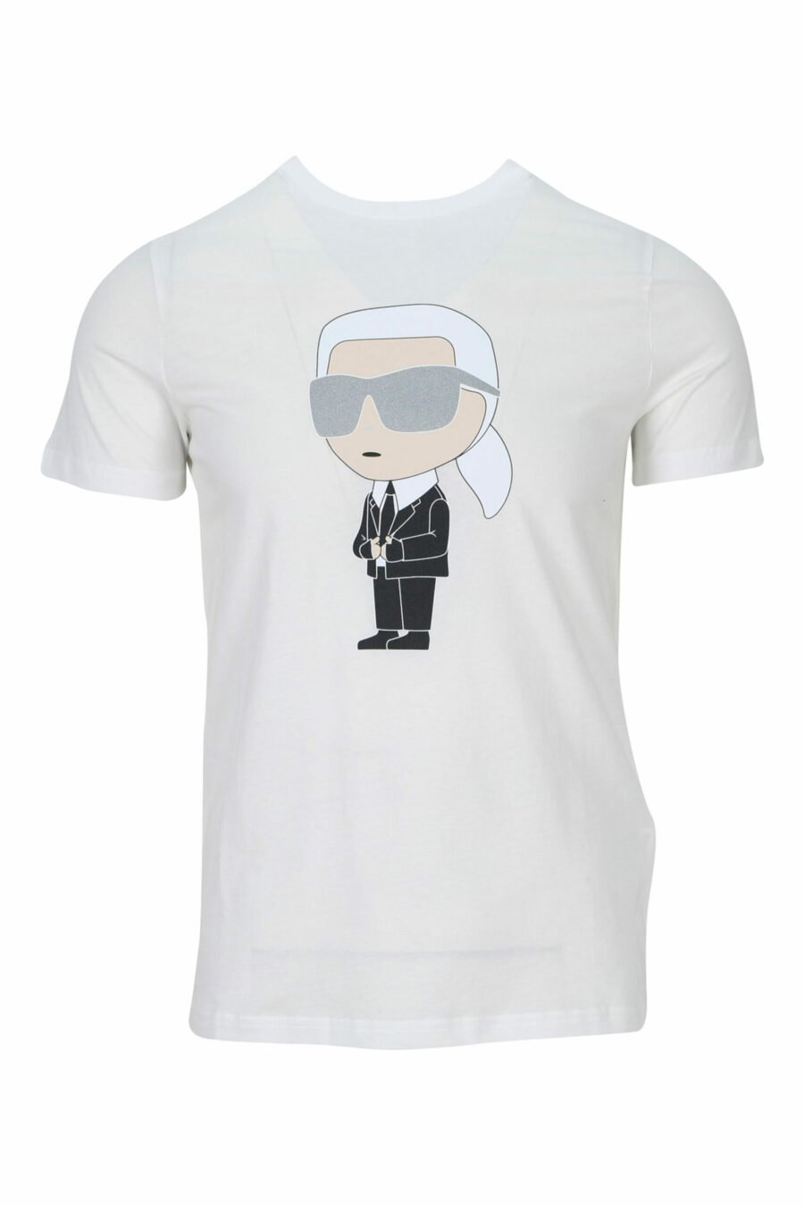 Weißes Rundhals-T-Shirt mit "karl" Maxilogo - 4062225535237 skaliert