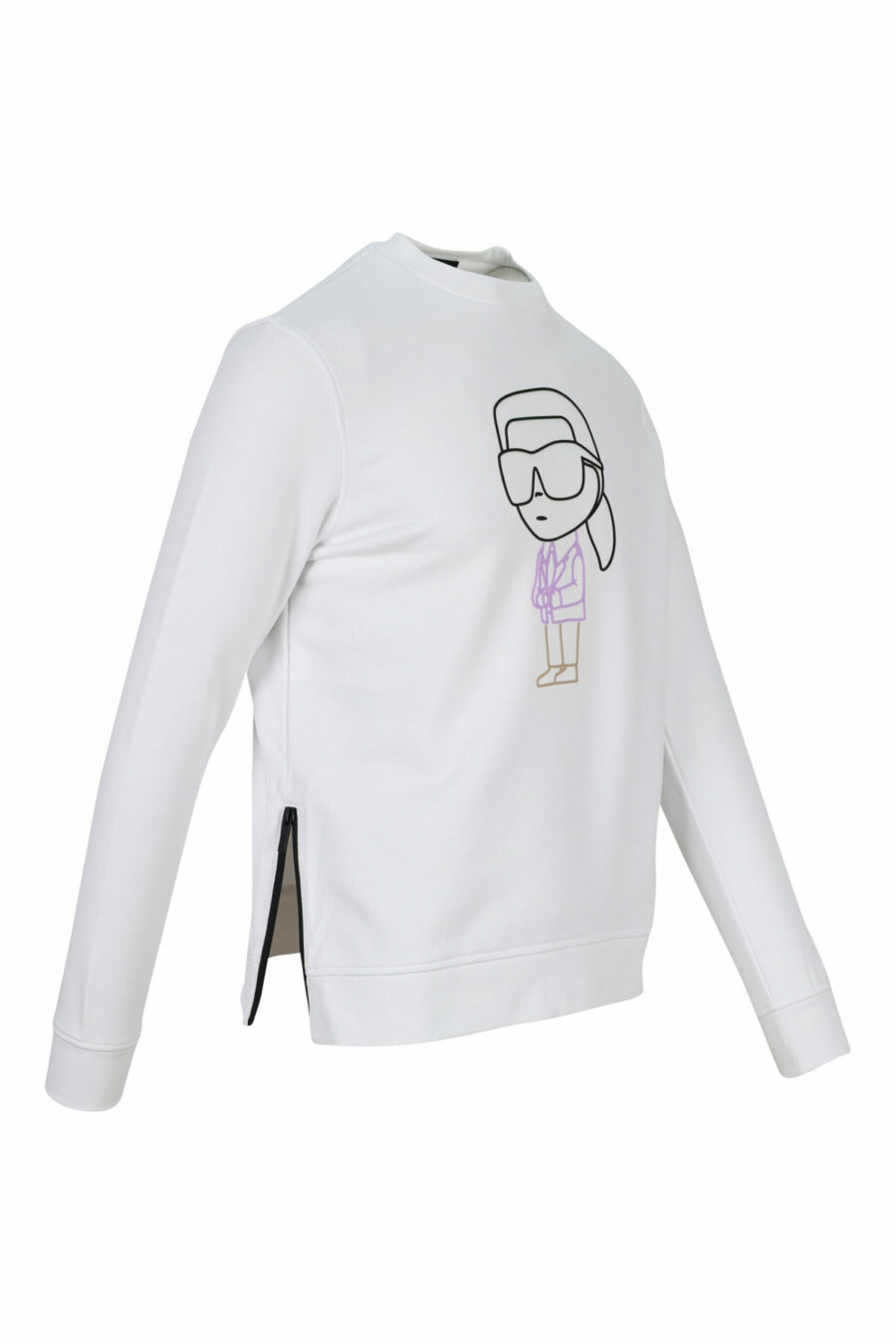 Weißes Sweatshirt mit mehrfarbigem "karl silhouette" Maxilogo - 4062226392853 1 skaliert