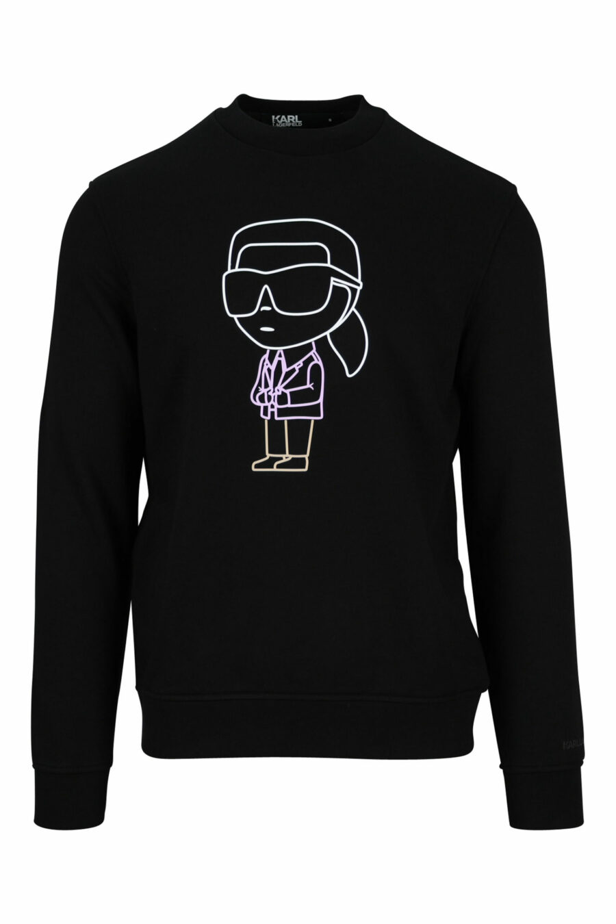 Schwarzes Sweatshirt mit mehrfarbigem "karl silhouette" Maxilogo - 4062226392938 skaliert