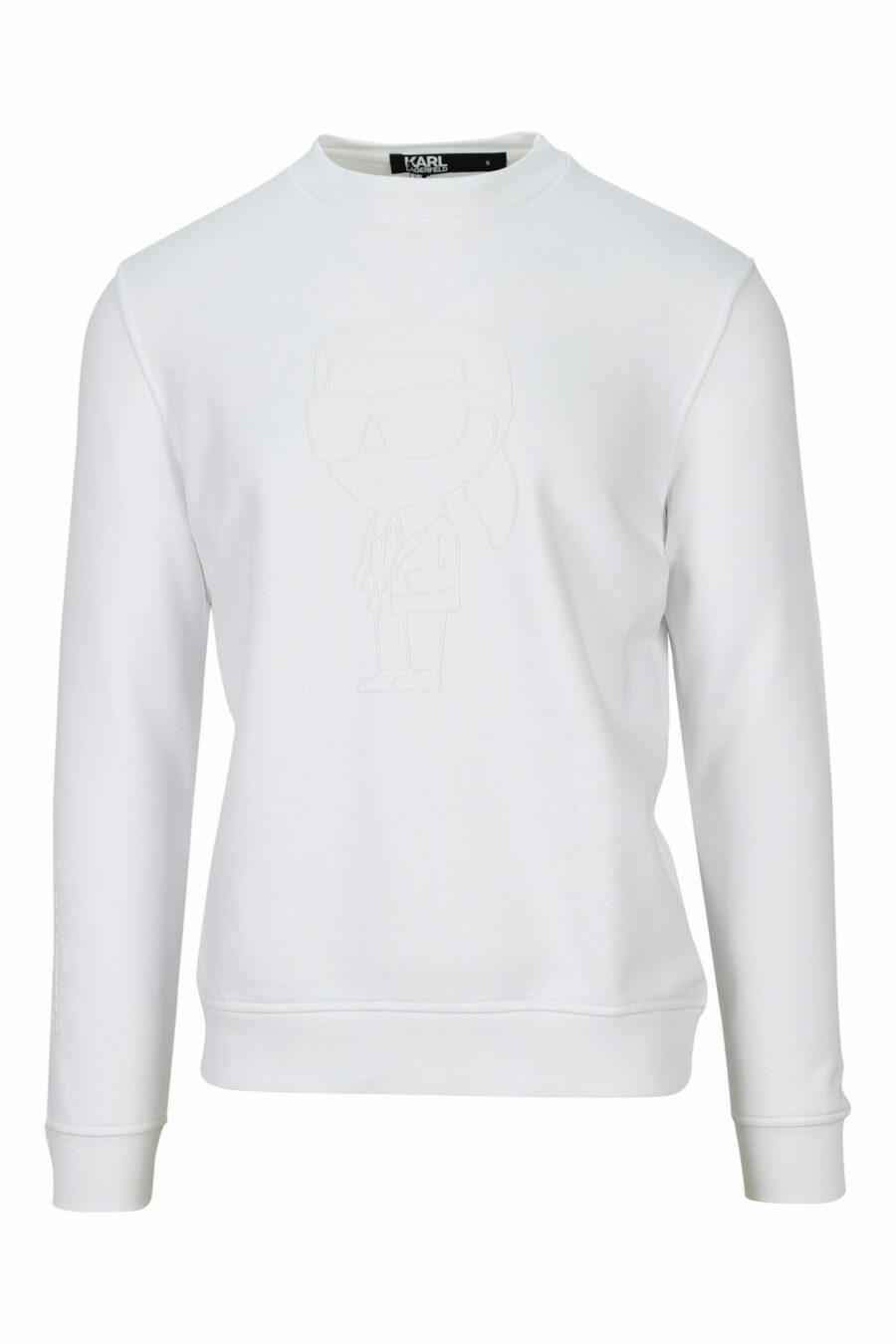 Weißes Sweatshirt mit einfarbig gummiertem Maxilogo - 4062226393010 skaliert