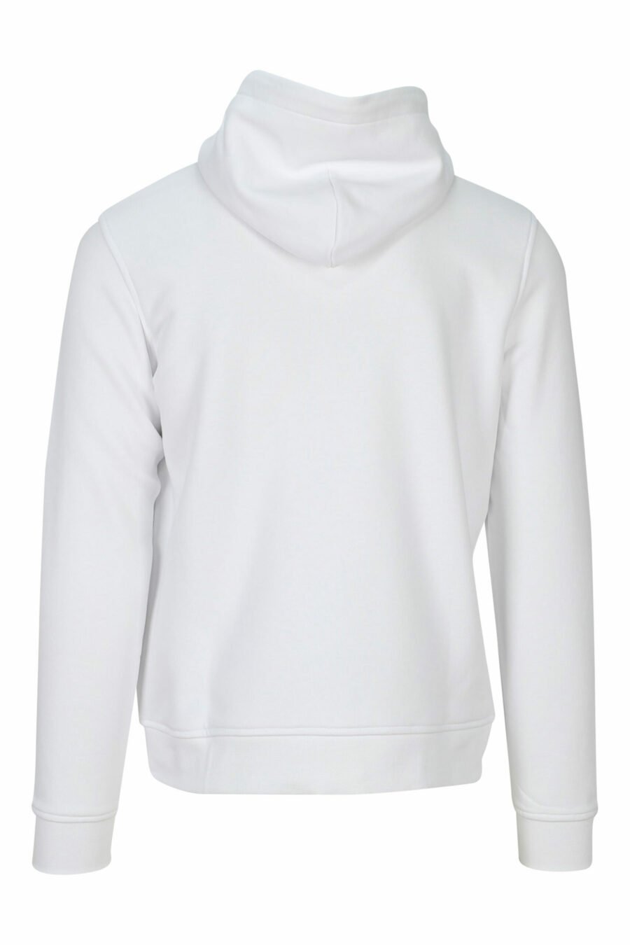 White hooded sweatshirt with monochrome rubber mini-logo - 4062226393331 1 scaled