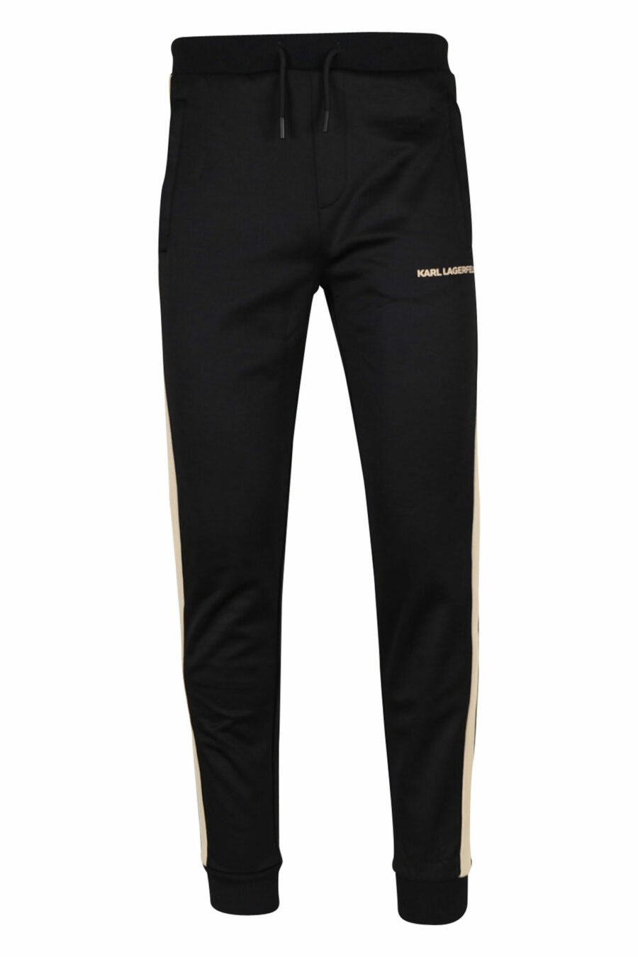 Pantalón negro con minilogo y franjas beige laterales - 4062226395175 scaled