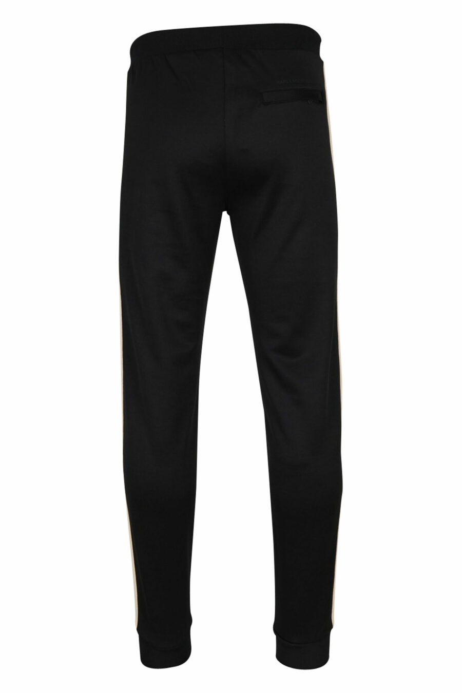 Pantalon noir avec bandes latérales minilogues et beiges - 4062226395175 2 échelles