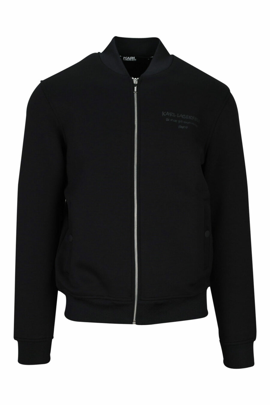 Sweatshirt noir avec fermeture éclair et mini logo - 4062226395656