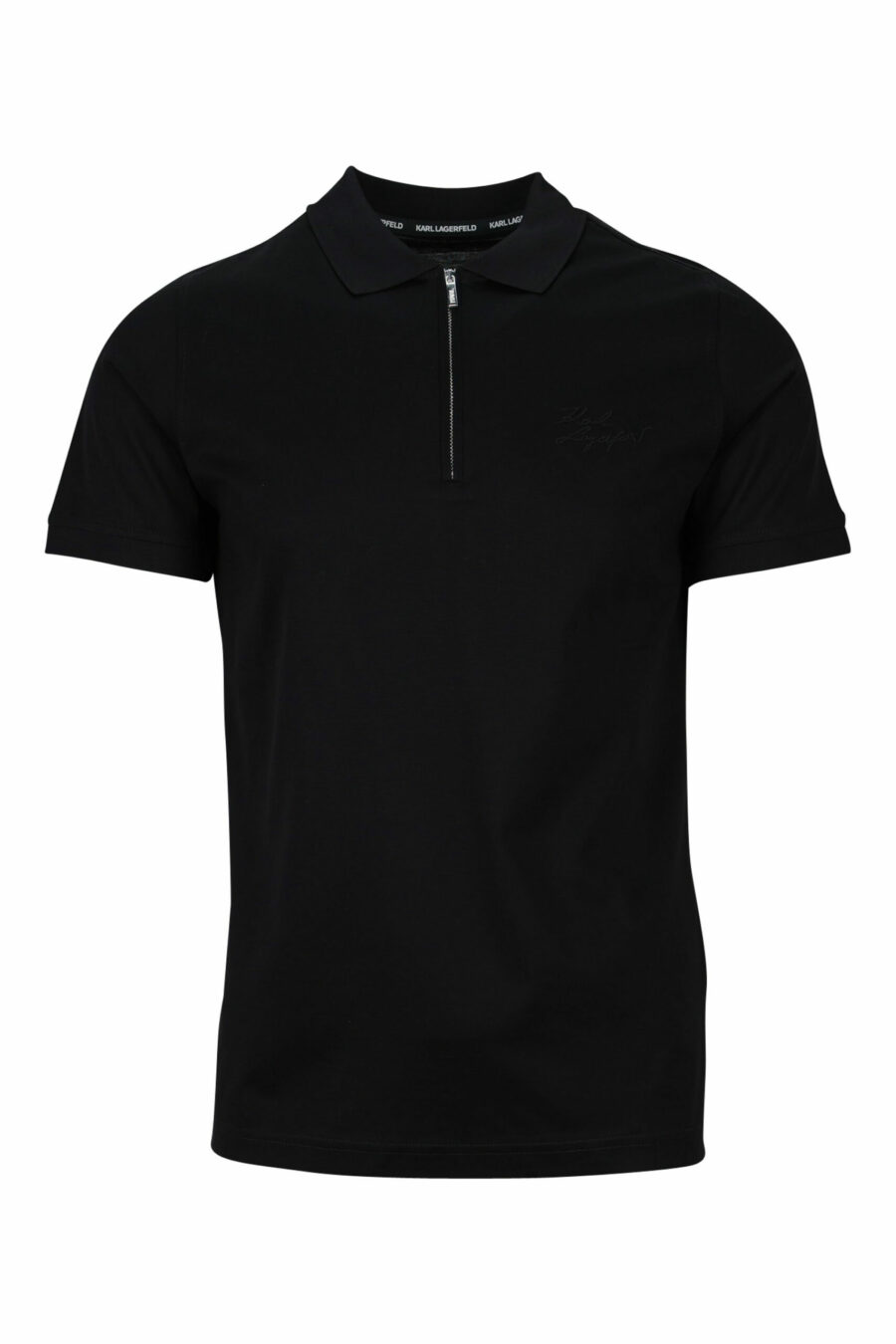 Schwarzes Reißverschluss-Poloshirt mit schwarzem Minilogue - 4062226397179 skaliert