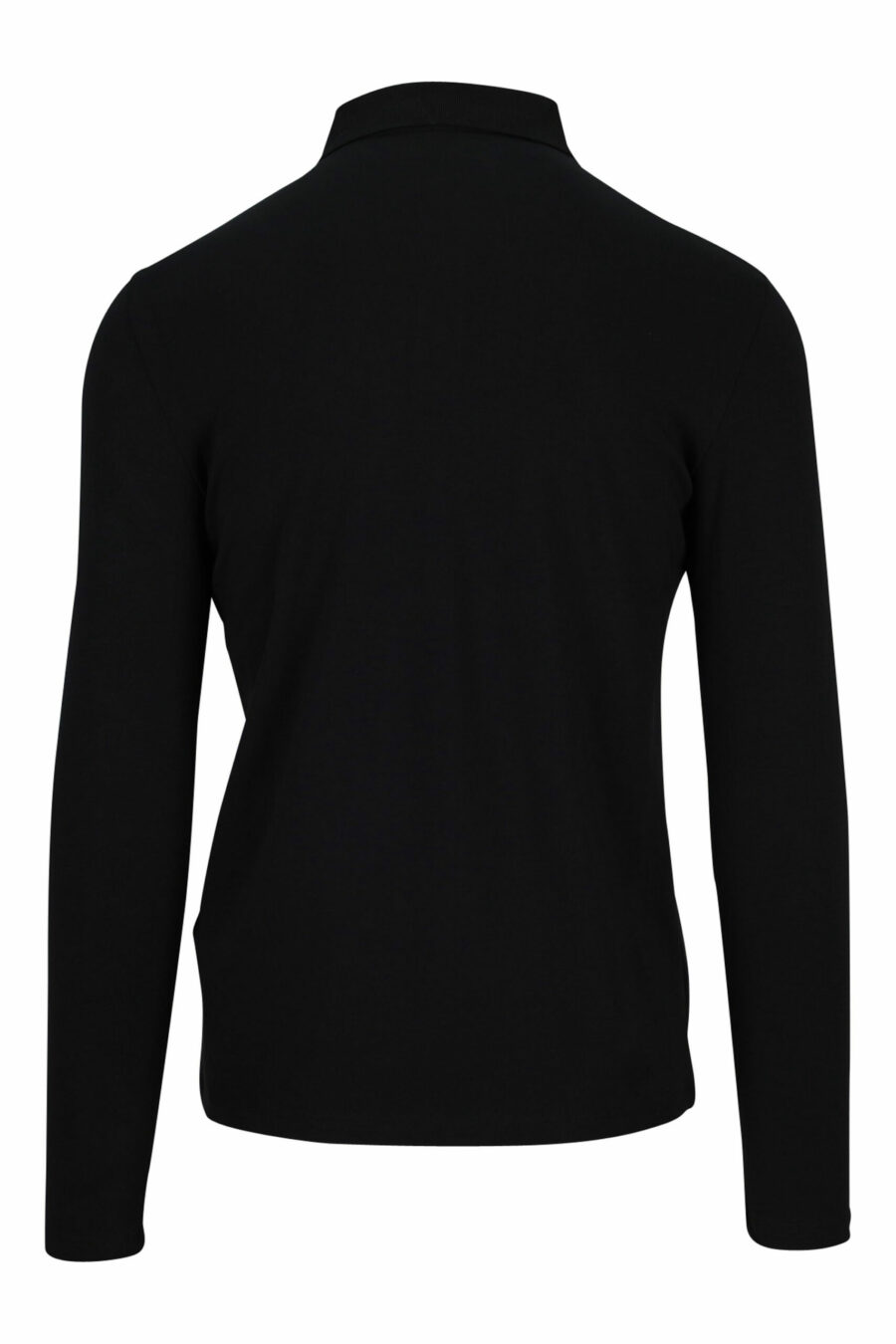 Langärmeliges schwarzes Poloshirt mit Knöpfen und schwarzem Mini-Logo - 4062226398008 1 skaliert