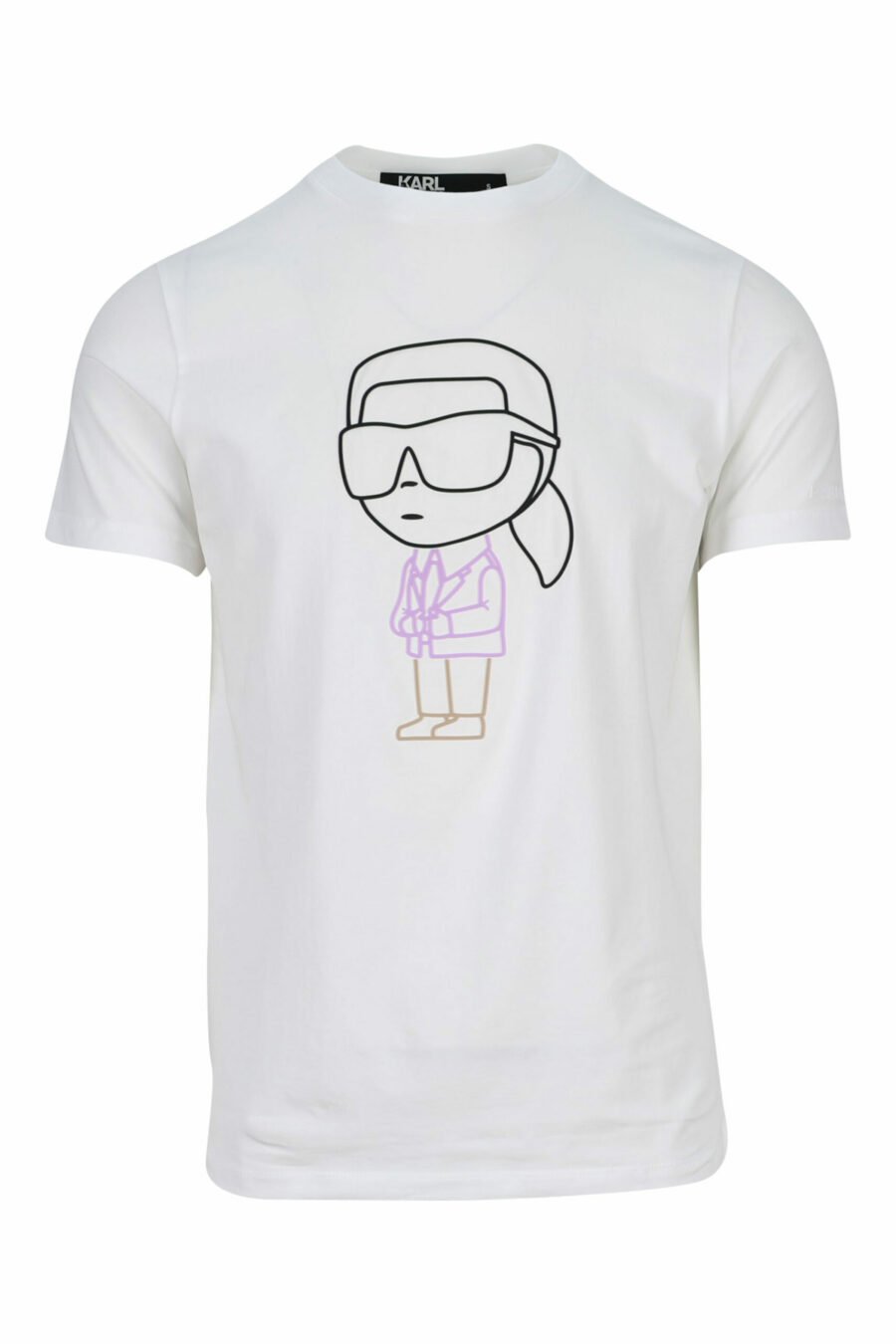 Weißes T-Shirt mit mehrfarbigem "karl silhouette" Maxilogo - 4062226400701 1 skaliert