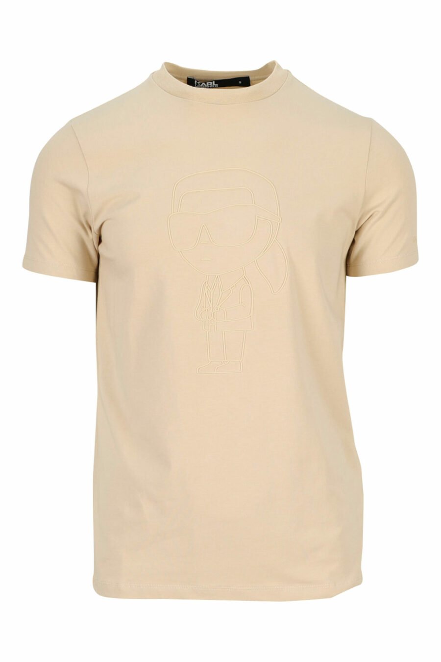 Camiseta beige con maxilogo monocromático de goma - 4062226401340 scaled