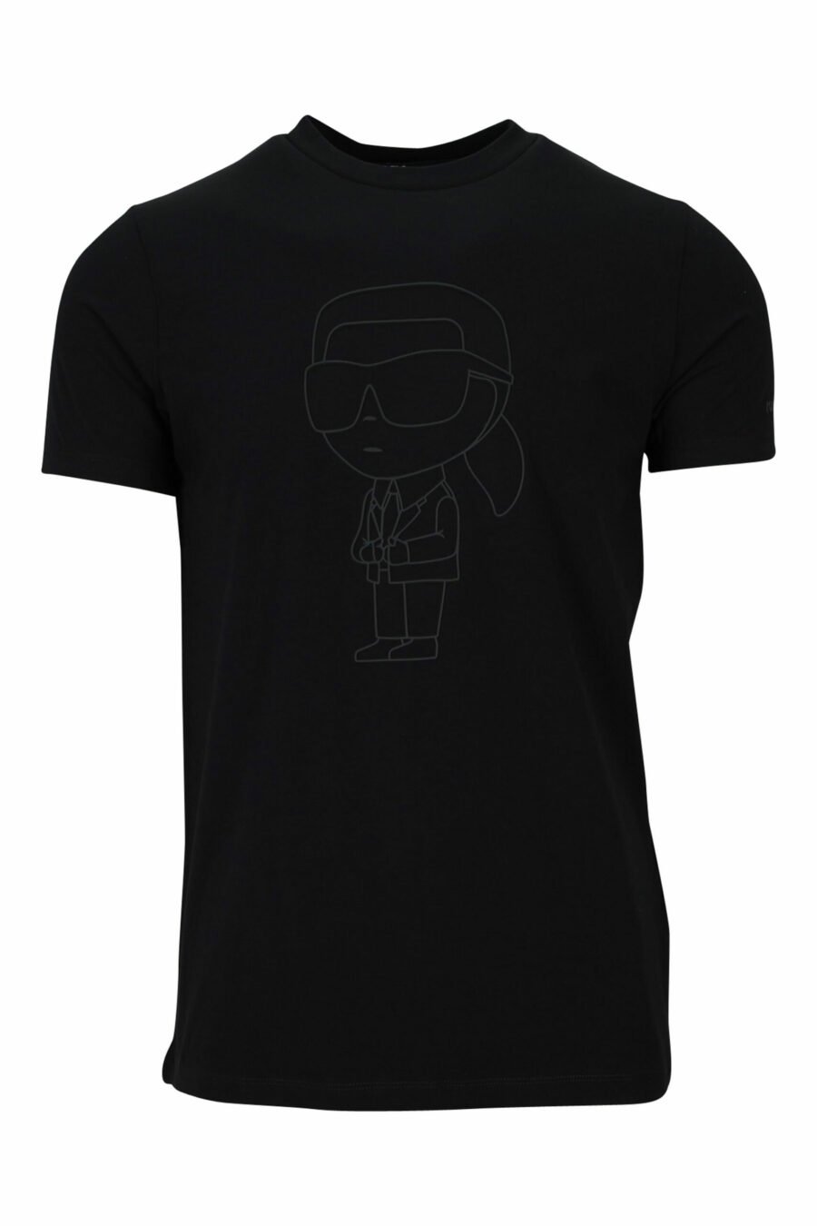 Camiseta negra con maxilogo monocromático de goma - 4062226401425 scaled