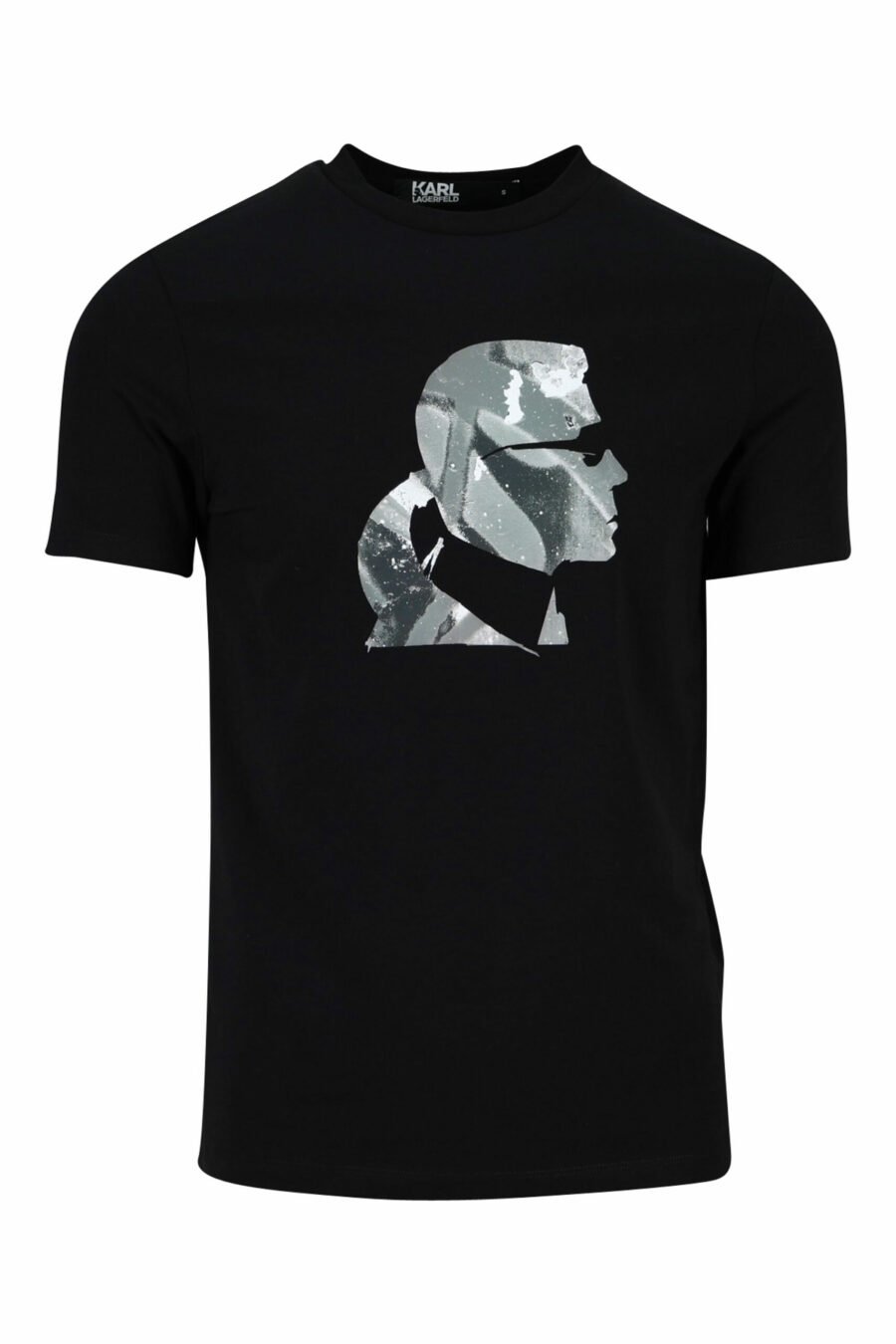 Camiseta negra con maxilogo "karl" perfil camuflado - 4062226401906 scaled