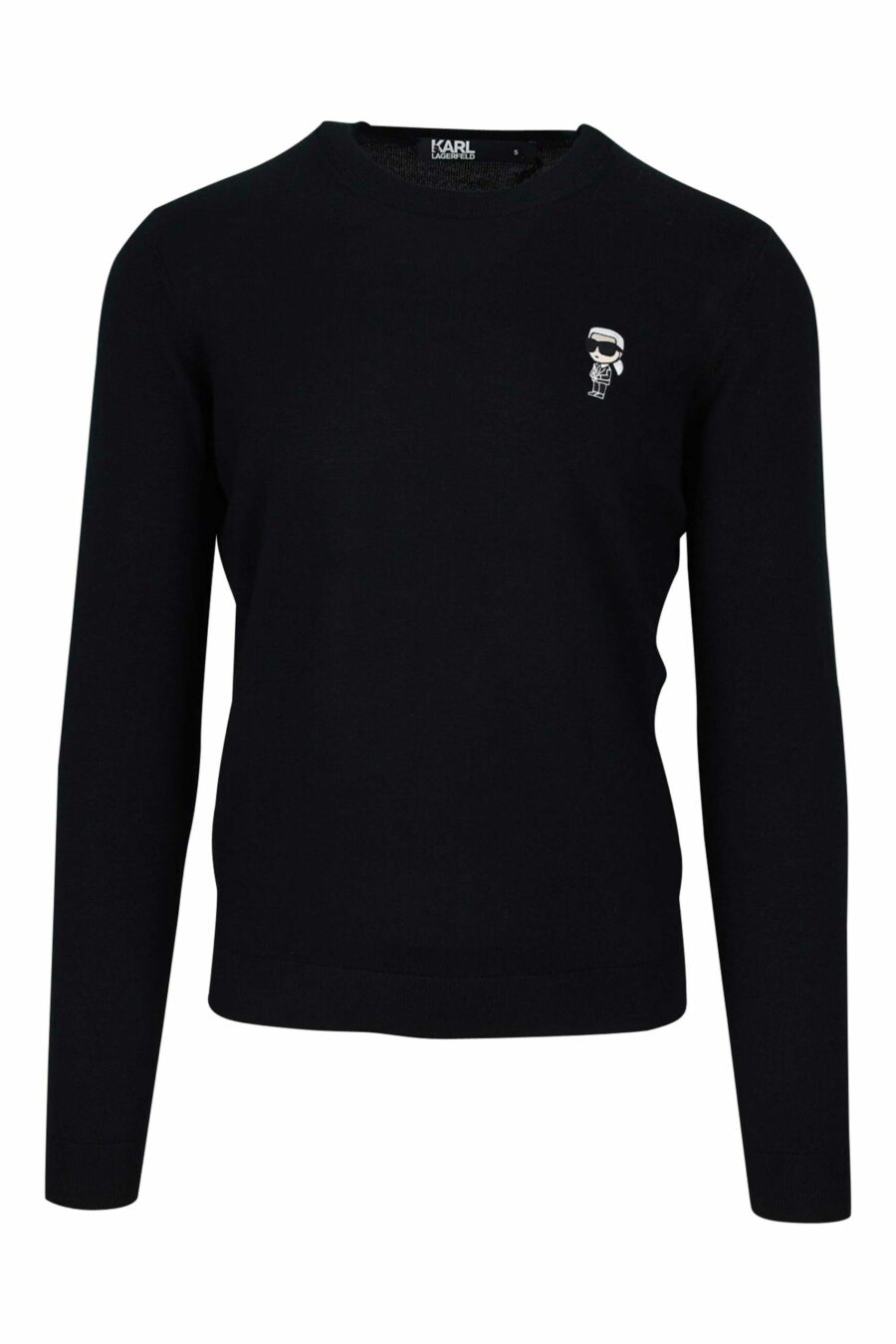 Schwarzer Pullover mit gesticktem Mini-Logo - 4062226637664 skaliert