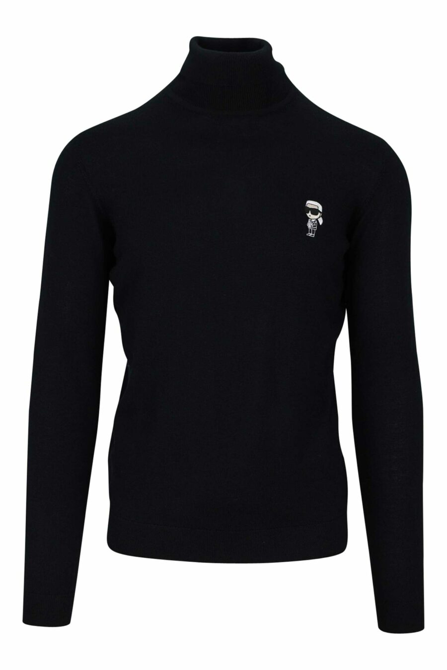 Black turtleneck jumper with embroidered mini-logo - 4062226637886 scaled