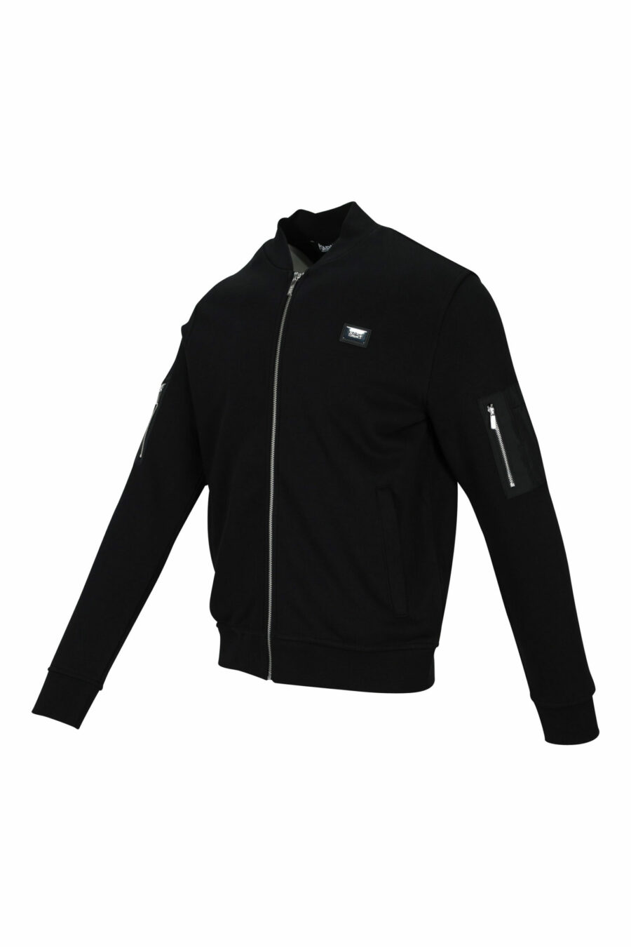 Schwarze Jacke mit Mini-Logo auf Abzeichen und Ärmeltaschen - 4062226654111 1 skaliert