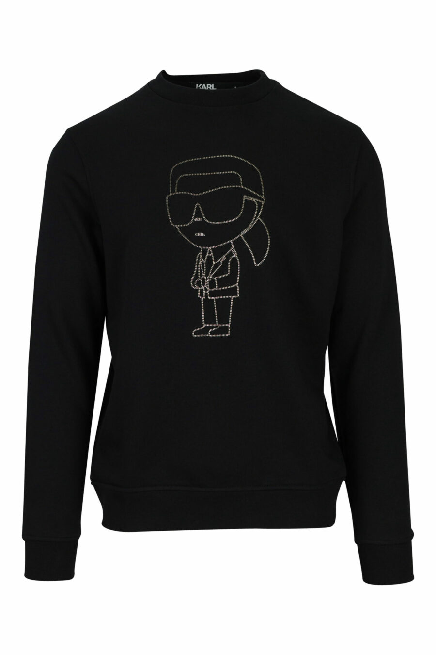 Black sweatshirt with maxilogo "karl" silhouette in gold - 4062226658409 scaled