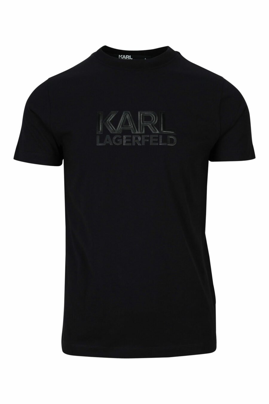 T-shirt noir avec maxilogo en caoutchouc monochrome - 4062226679480 scaled