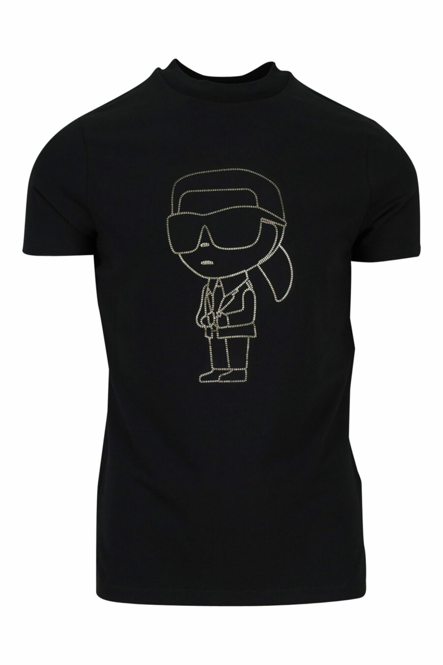 T-shirt preta com maxilogo "karl" dourado - 4062226681872 scaled