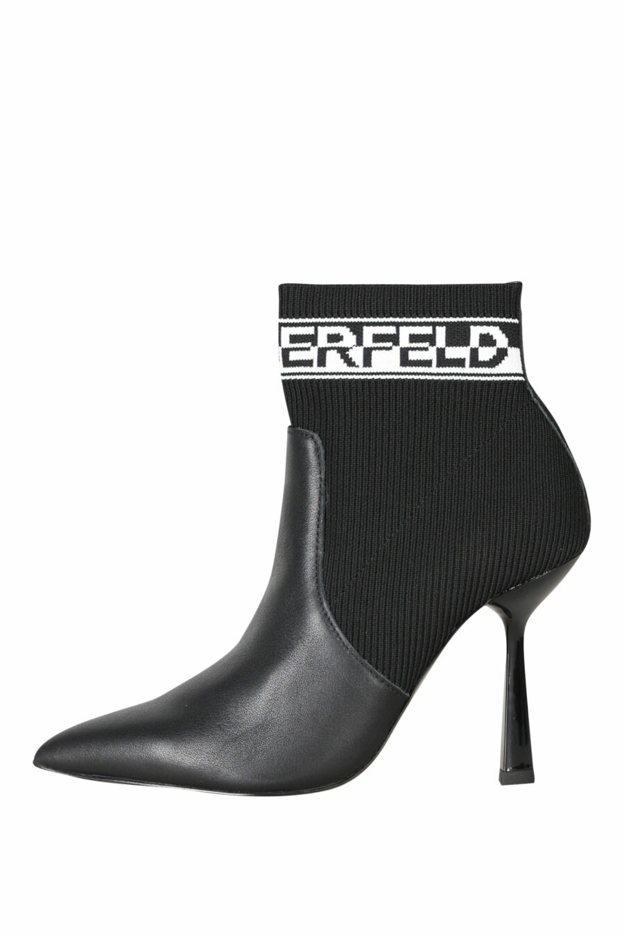 Black ankle boots "Pandara" sock style with heel and logo - 5059529280429 scaled