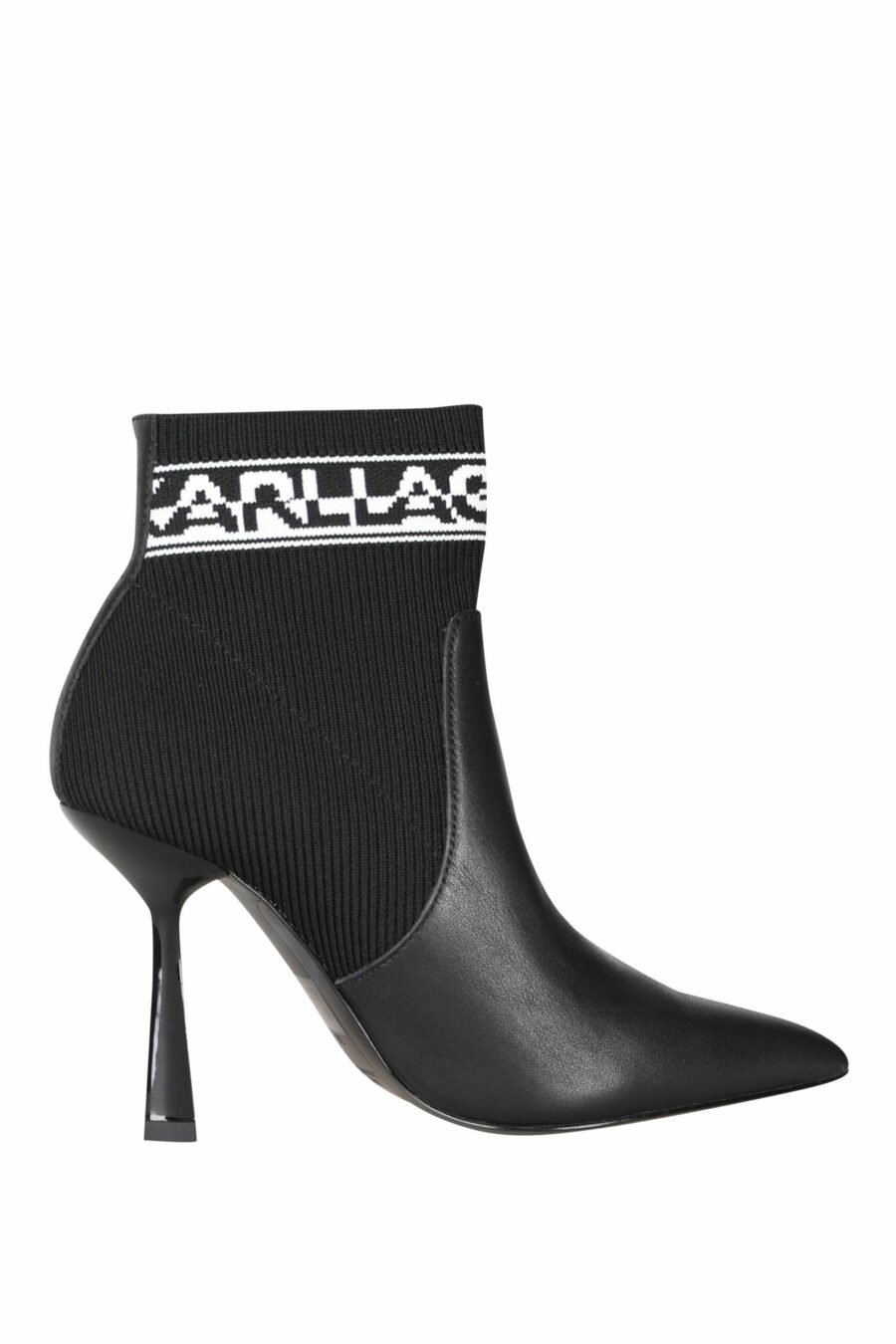 Black ankle boots "Pandara" sock style with heel and logo - 5059529280429 2 scaled