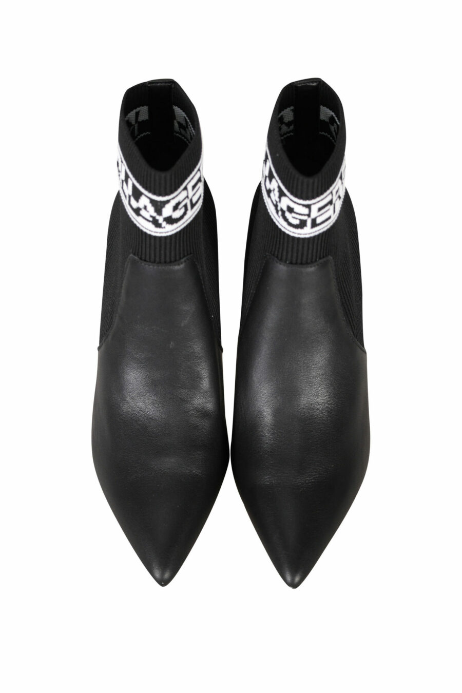 Botines negros "Pandara" estilo calcetin con tacon y logo - 5059529280429 3 scaled