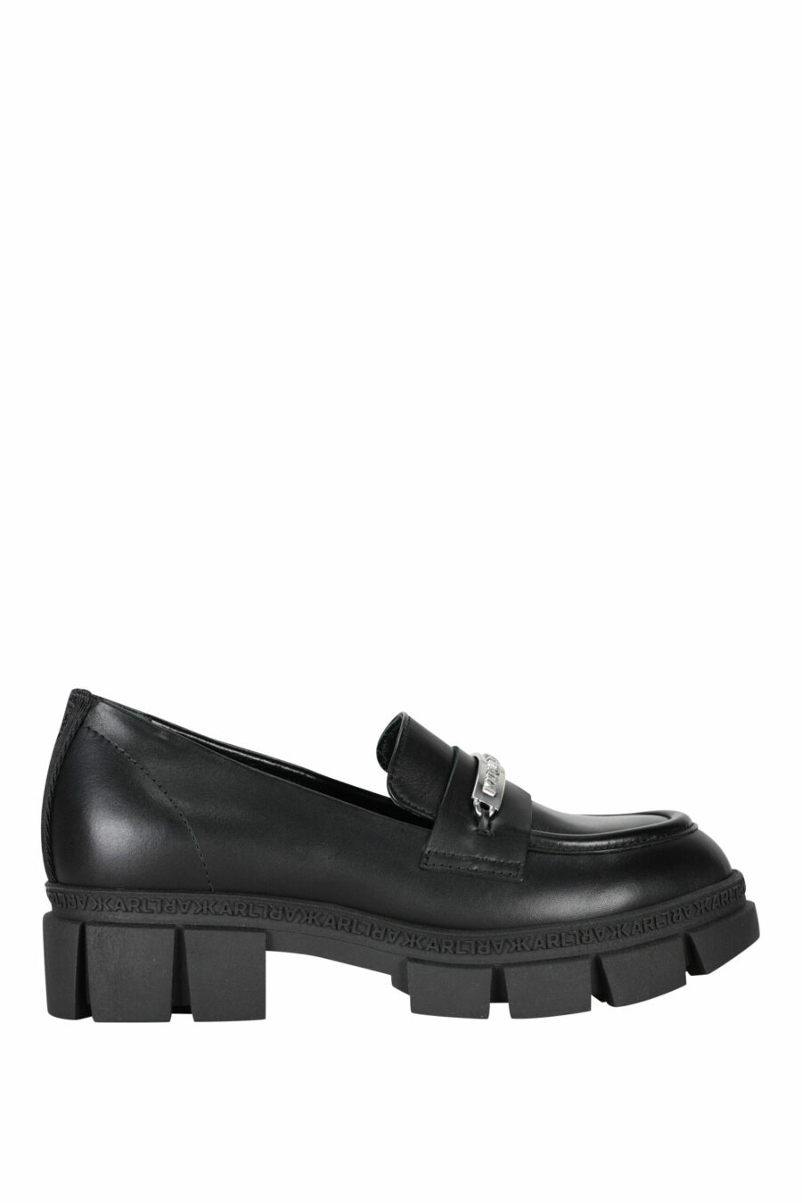 Black loafers with mini-logo and platform - 5059529284977 scaled