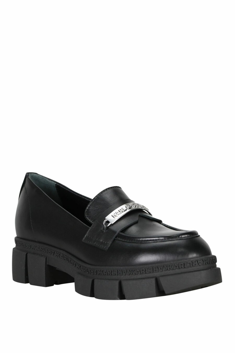 Black loafers with mini-logo and platform - 5059529284977 1 scaled