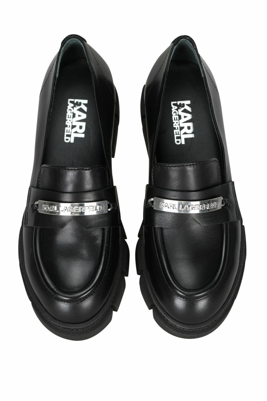 Black loafers with mini-logo and platform - 5059529284977 4 scaled
