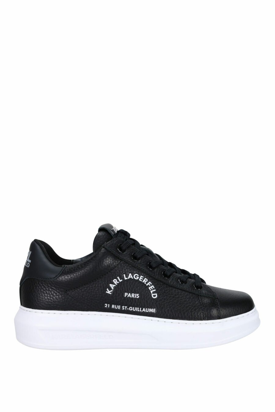 Black "kapri mens" textured trainers with white "rue st guillaume" logo - 5059529323782 scaled