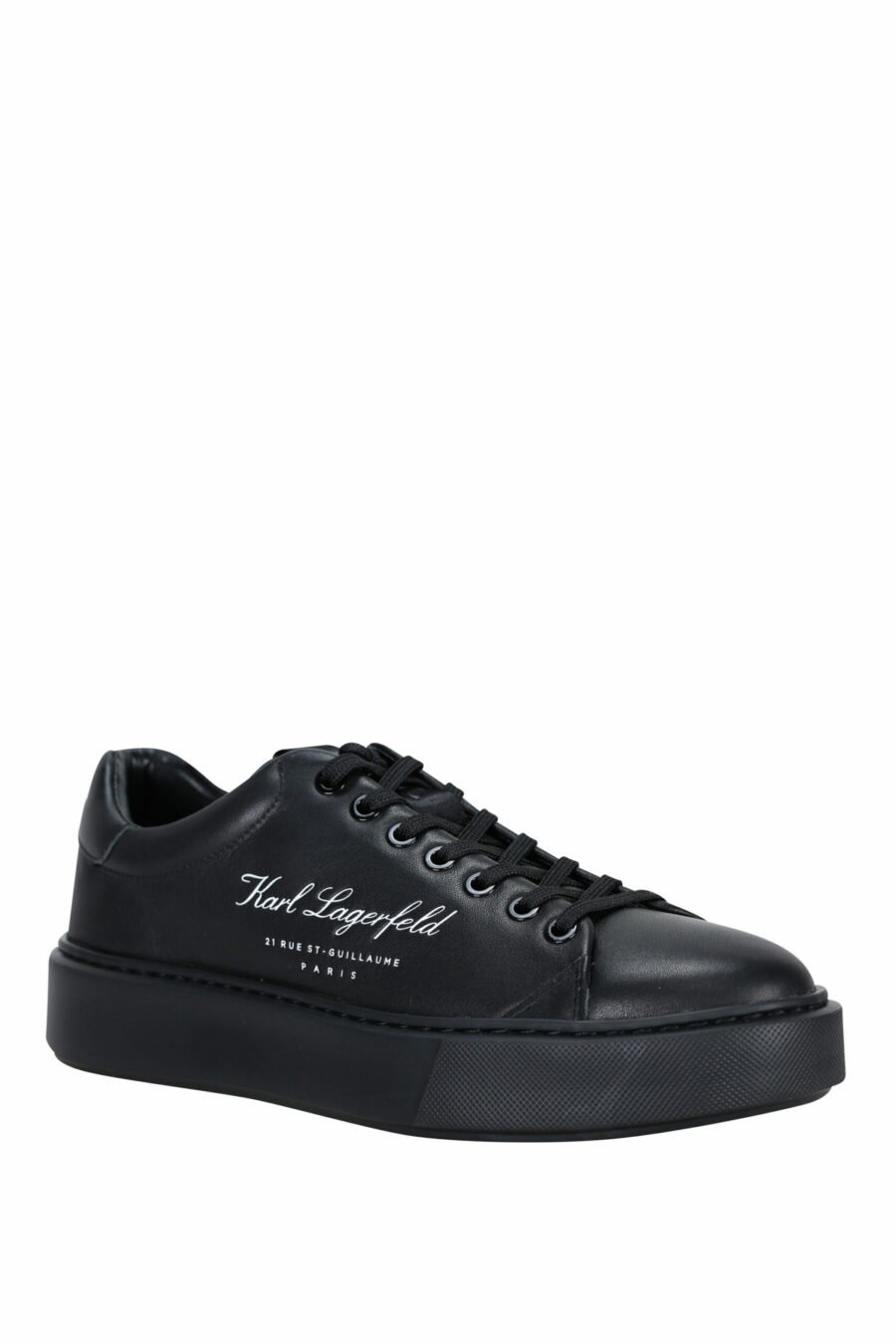 Zapatillas negras " maxi kup" con logo firma blanco y suela negra - 5059529325885 1 scaled
