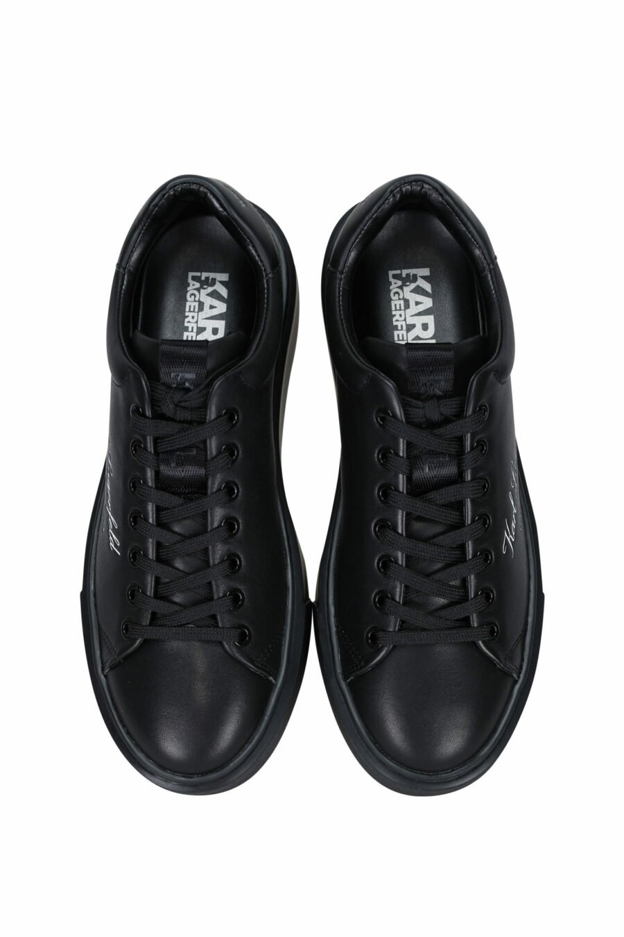 Zapatillas negras " maxi kup" con logo firma blanco y suela negra - 5059529325885 4 scaled