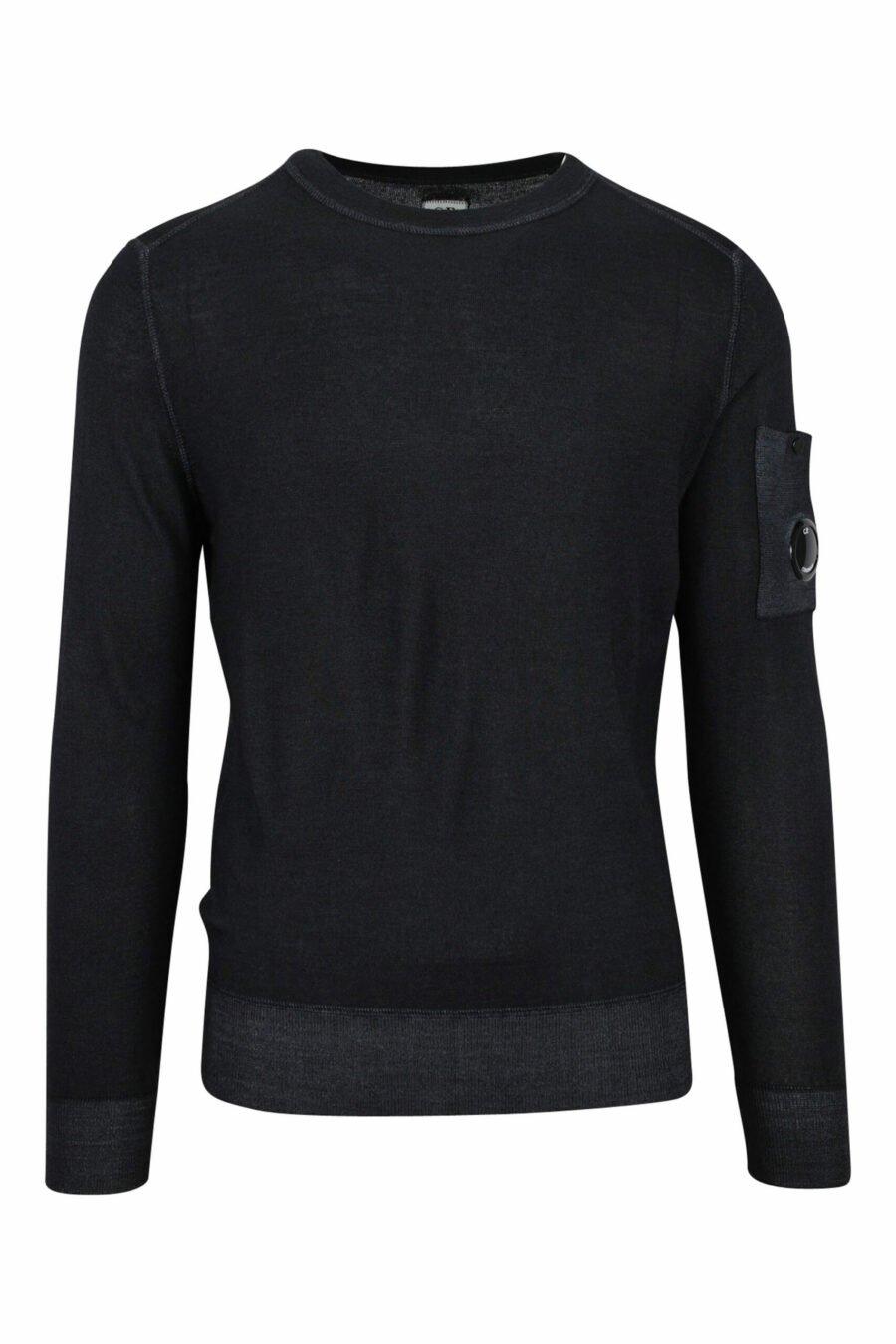 Sweatshirt noir avec logo latéral de la lentille - 7620943583458 scaled