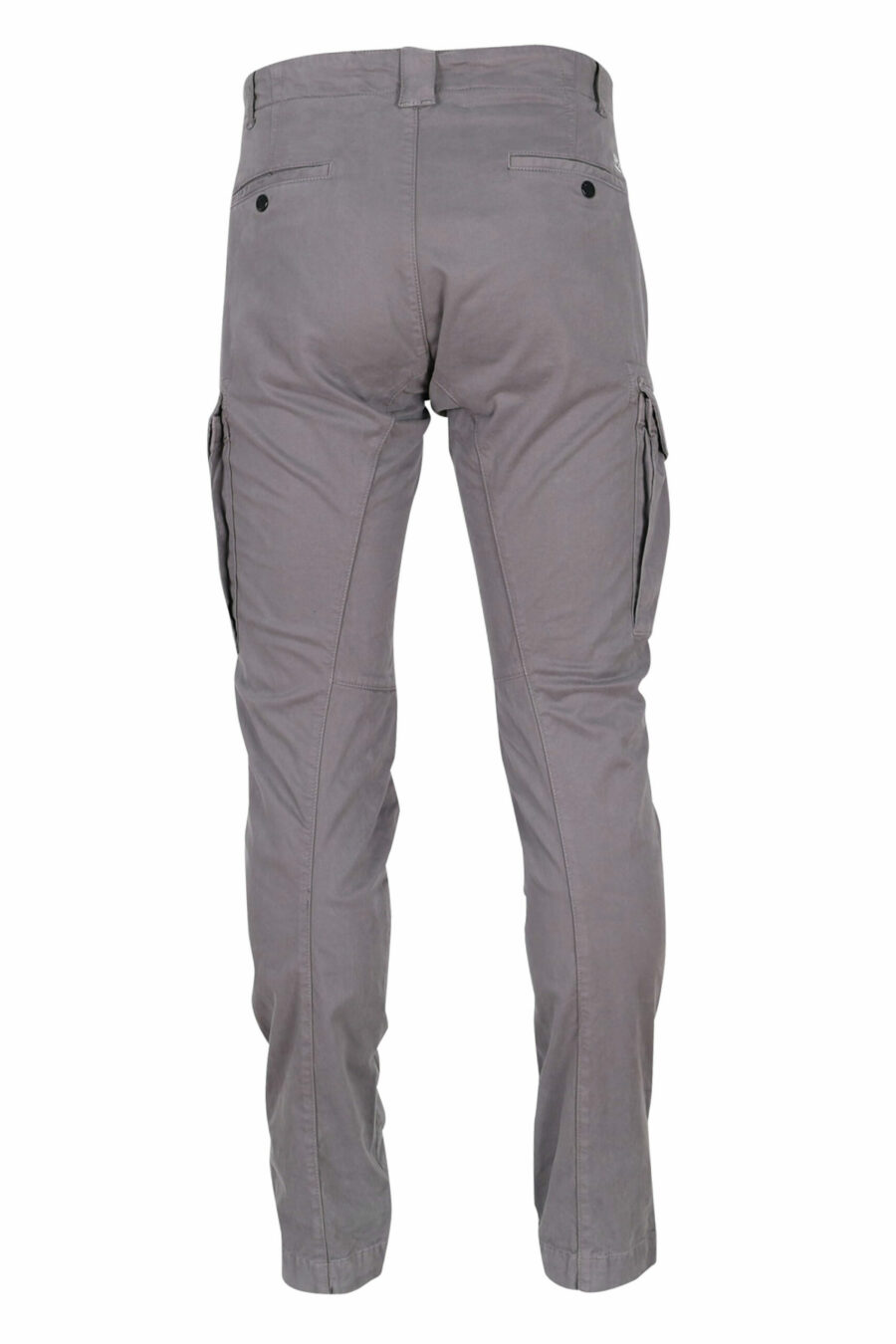 Pantalon cargo gris anthracite en satin stretch et lentille logo - 7620943597400 2 scaled