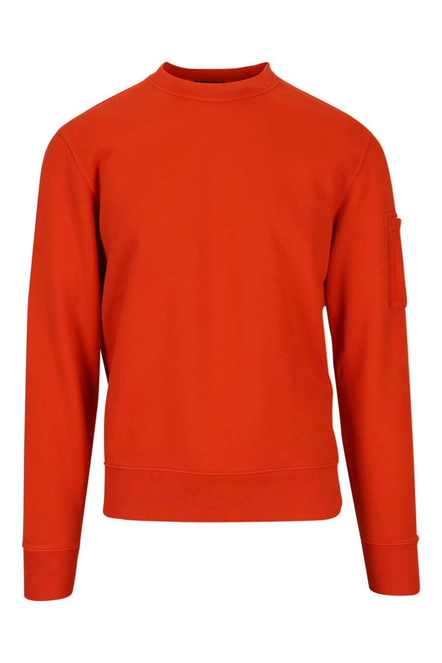Orangefarbenes Sweatshirt mit seitlichem Linsenlogo - 7620943598254 skaliert