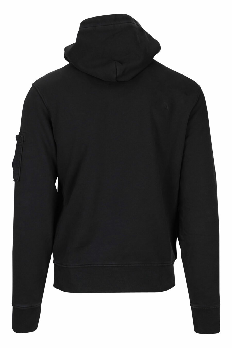 C.P. Company - Sudadera negra con capucha y logo lateral lente - BLS Fashion