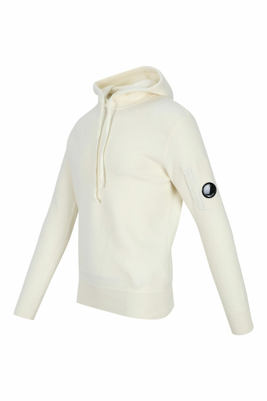 White hooded sweatshirt with side lens logo - 7620943634068 1 scaled