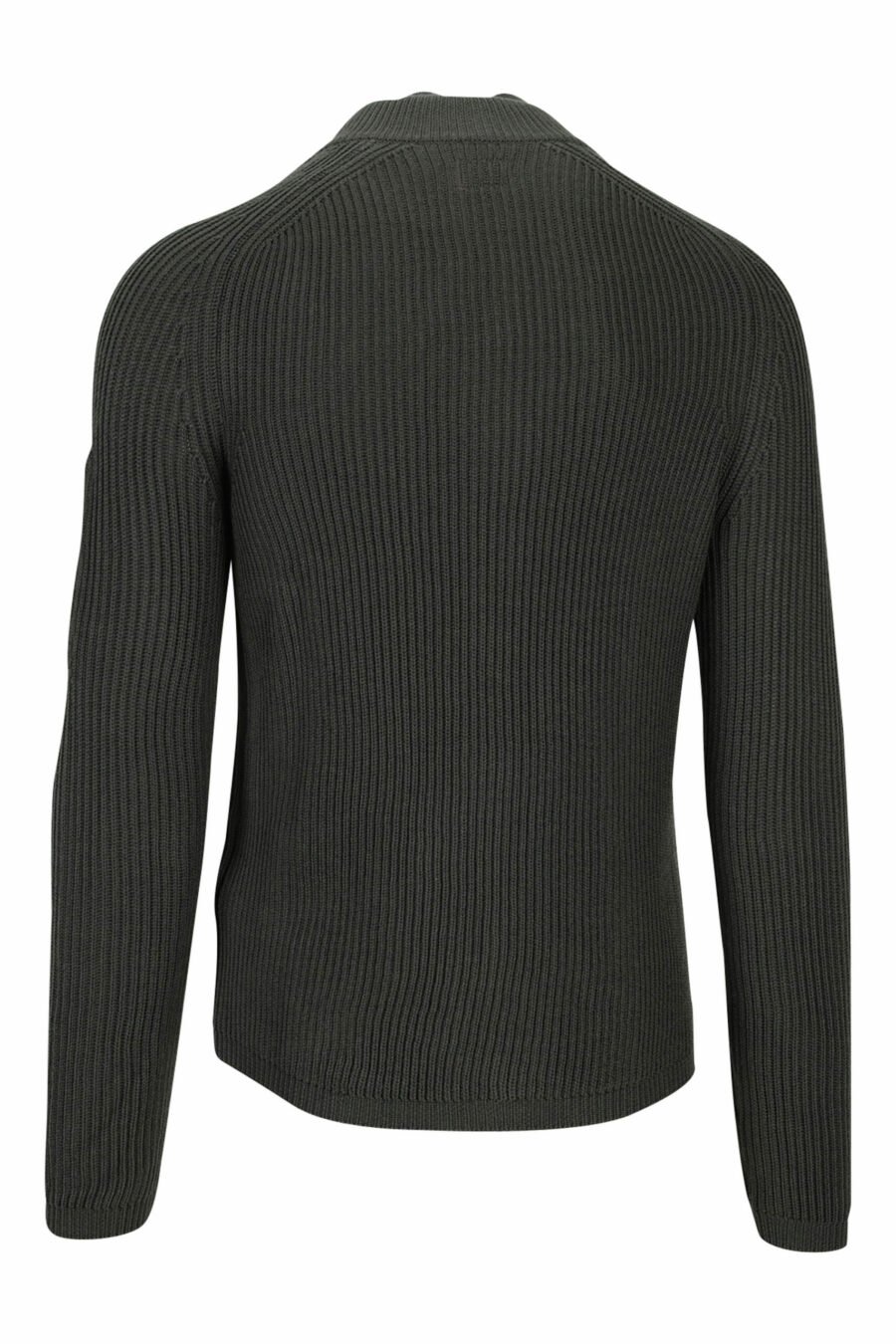 Green turtleneck jumper with zip and side lens logo - 7620943635072 3 scaled