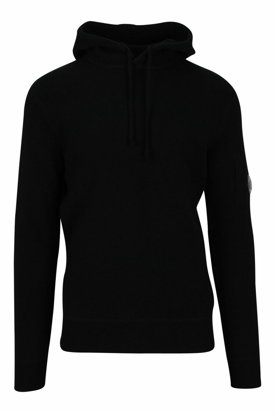 C.P. Company - Sudadera negra con capucha y logo lente lateral - BLS Fashion