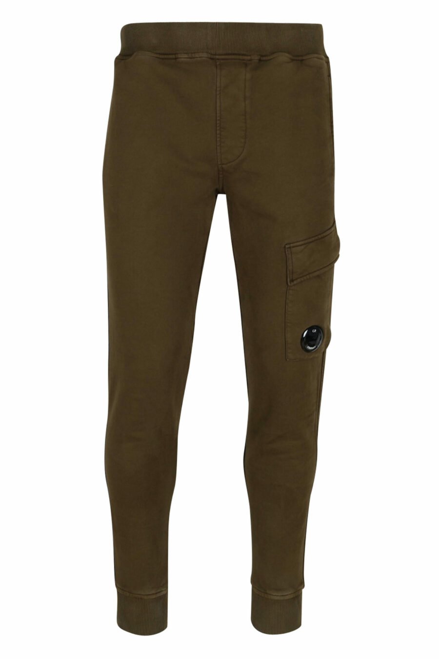 Pantalón de chándal verde militar con bolsillos laterales y logo lente - 7620943651423 scaled