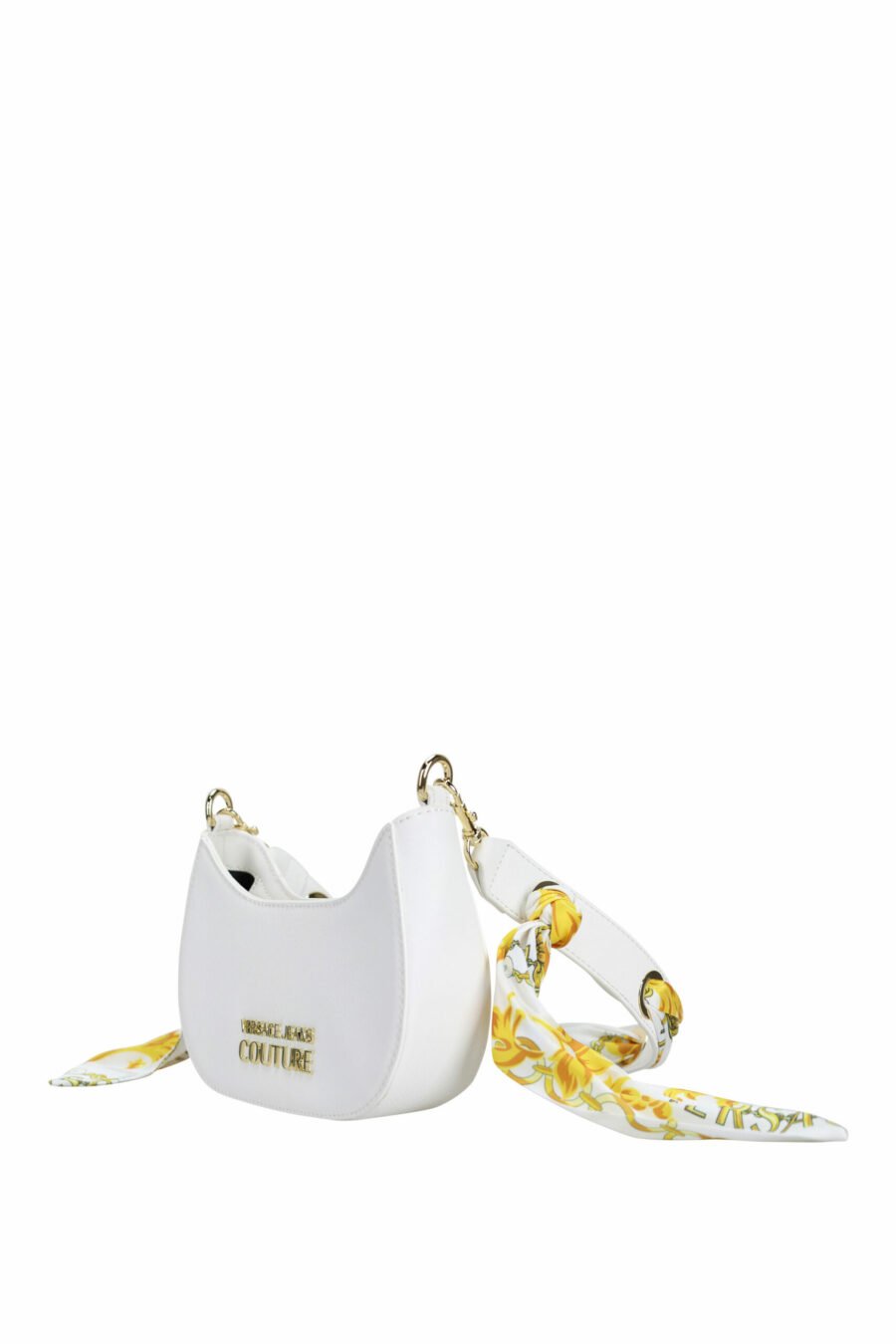 White hobo shoulder bag with baroque scarf - 8052019407143 1 scaled