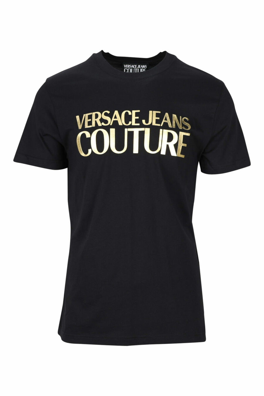 T-shirt preta com maxilogue clássico dourado brilhante - 8052019456783 scaled