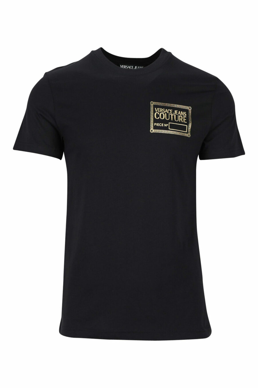 Camiseta negra con minilogo "piece number" dorado - 8052019456875 scaled