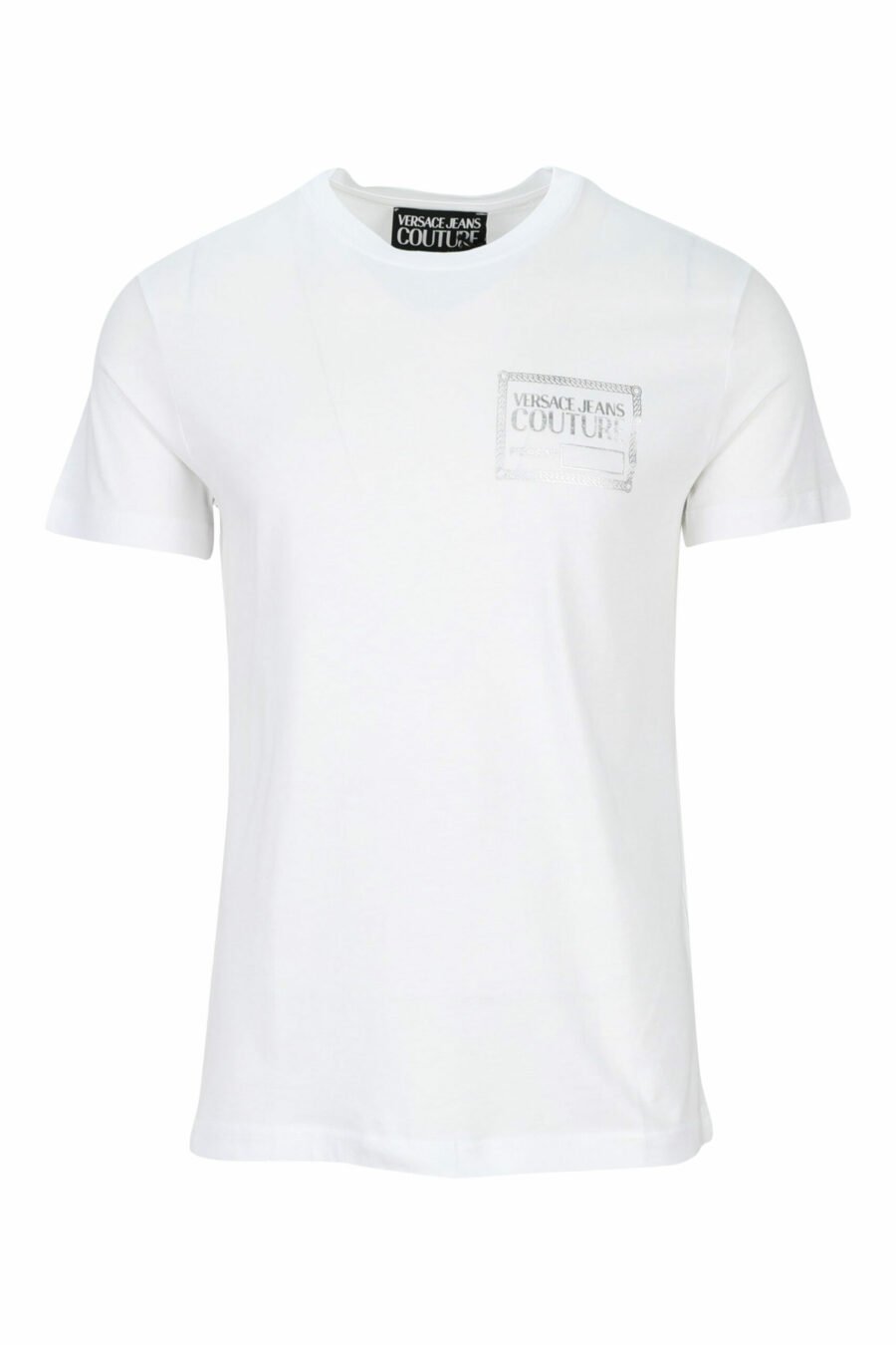Camiseta blanca con minilogo "piece number" plateado - 8052019456936 scaled