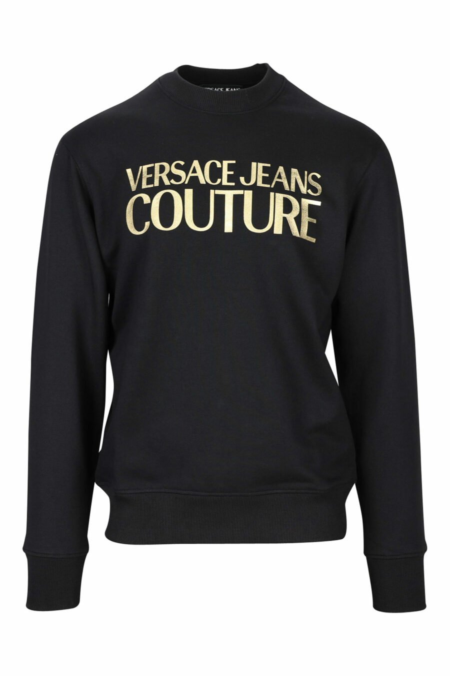 Black sweatshirt with classic maxilogue in shiny gold - 8052019456998 scaled