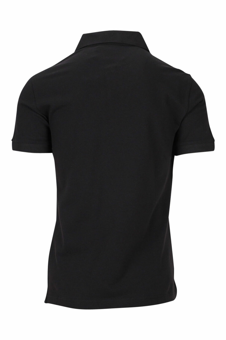 Black polo shirt with zip and contrasting circular mini logo - 8052019467918 1 scaled